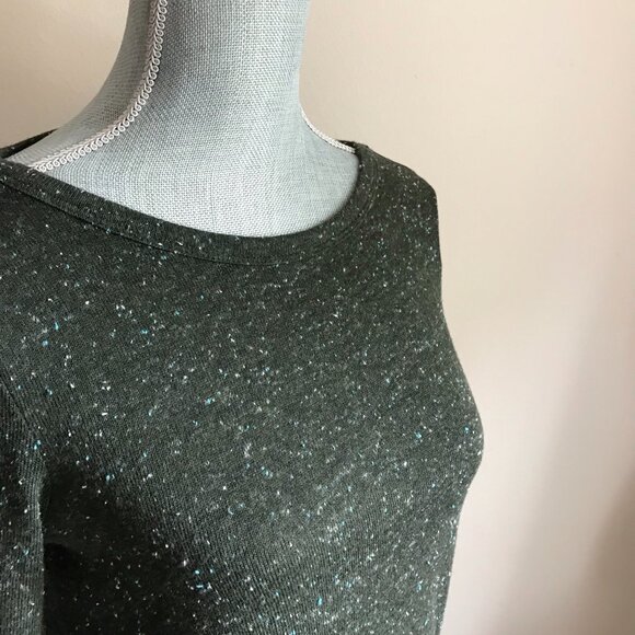 LOFT Cutout Back Tunic Top Sweater - Olive Green Melange - Size XS - Picture 6 of 7